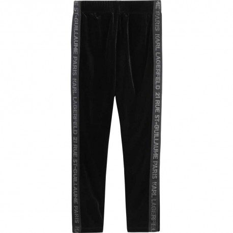 Welurowe legginsy dziewczęce Karl Lagerfeld 003971 A